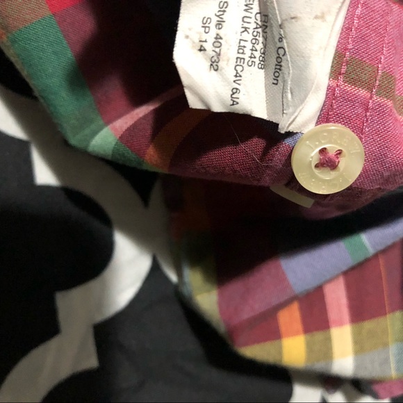 J. Crew Mens Summer Plaid Button Up Shirt Sz Large Long Sleeve Colorful Red - Picture 3 of 5